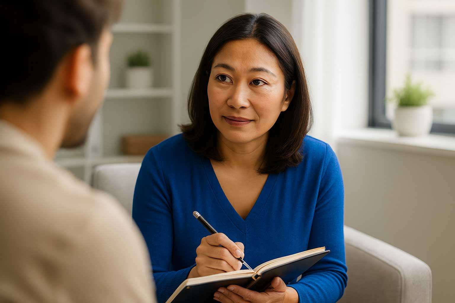 Counsellor with patient