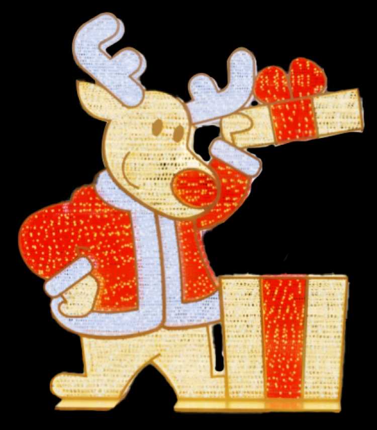 Reindeer with Gift Display - Illumination