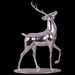 Glossy Silver Standing Reindeer Statue - Fiberglass