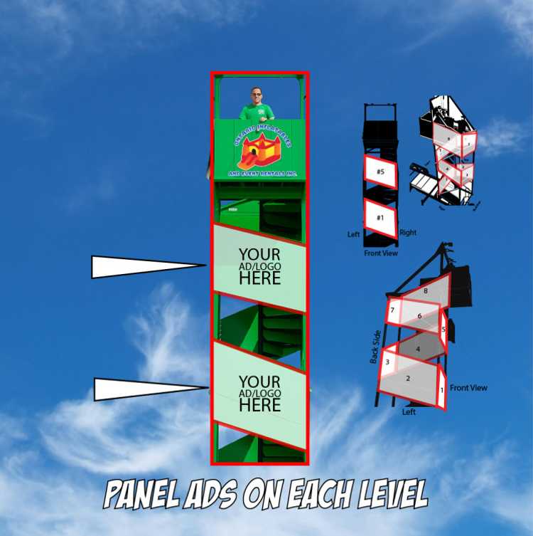 Mobile Zip Line Sponsorship & Advertising 4 Panels