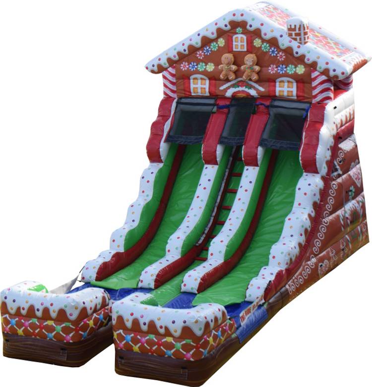 16ft Double Lane Ginger Bread Slide Wet or Dry