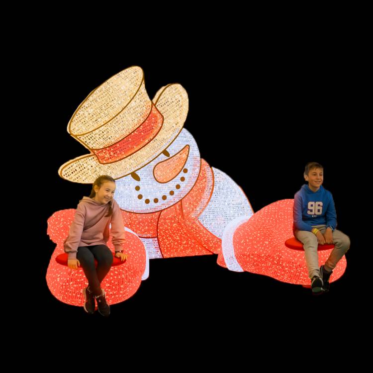 Light Up 2 Seat Snowman Display