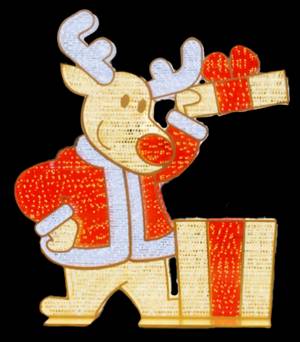 Reindeer with Gift Display - Illumination Reindeer with Gift Display - Illumination