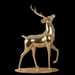 Glossy Gold Standing Reindeer Statue - Fiberglass