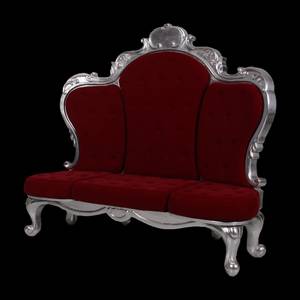 Grand Chair - Silver & Red - Fiberglass Grand Chair - Silver & Red - Fiberglass