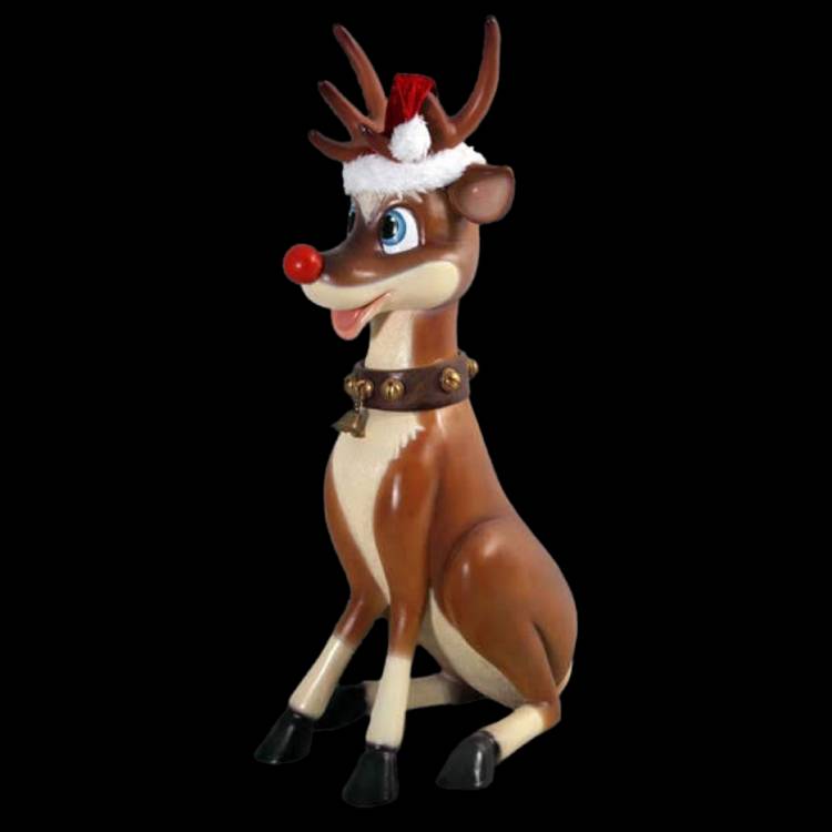 Sitting Reindeer Display - Fiberglass