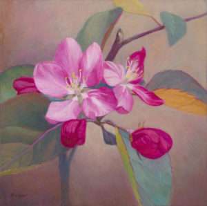 Spring Blossoms, egg tempera, 6x6 © Nelia Harper