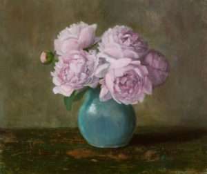 Peonies, 13.25x15, oil on linen © Nelia Harper